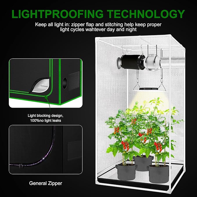 MELONFARM, 18βx18βx32β | Grow Tent | Highly Reflective w/ Ventilation Window etc. |