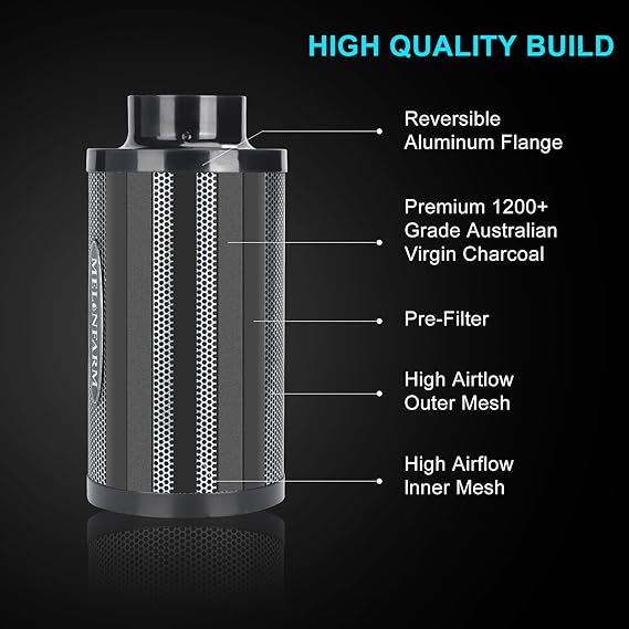 MELONFARM 4 Inch Air Carbon Filter | 4" x 12"